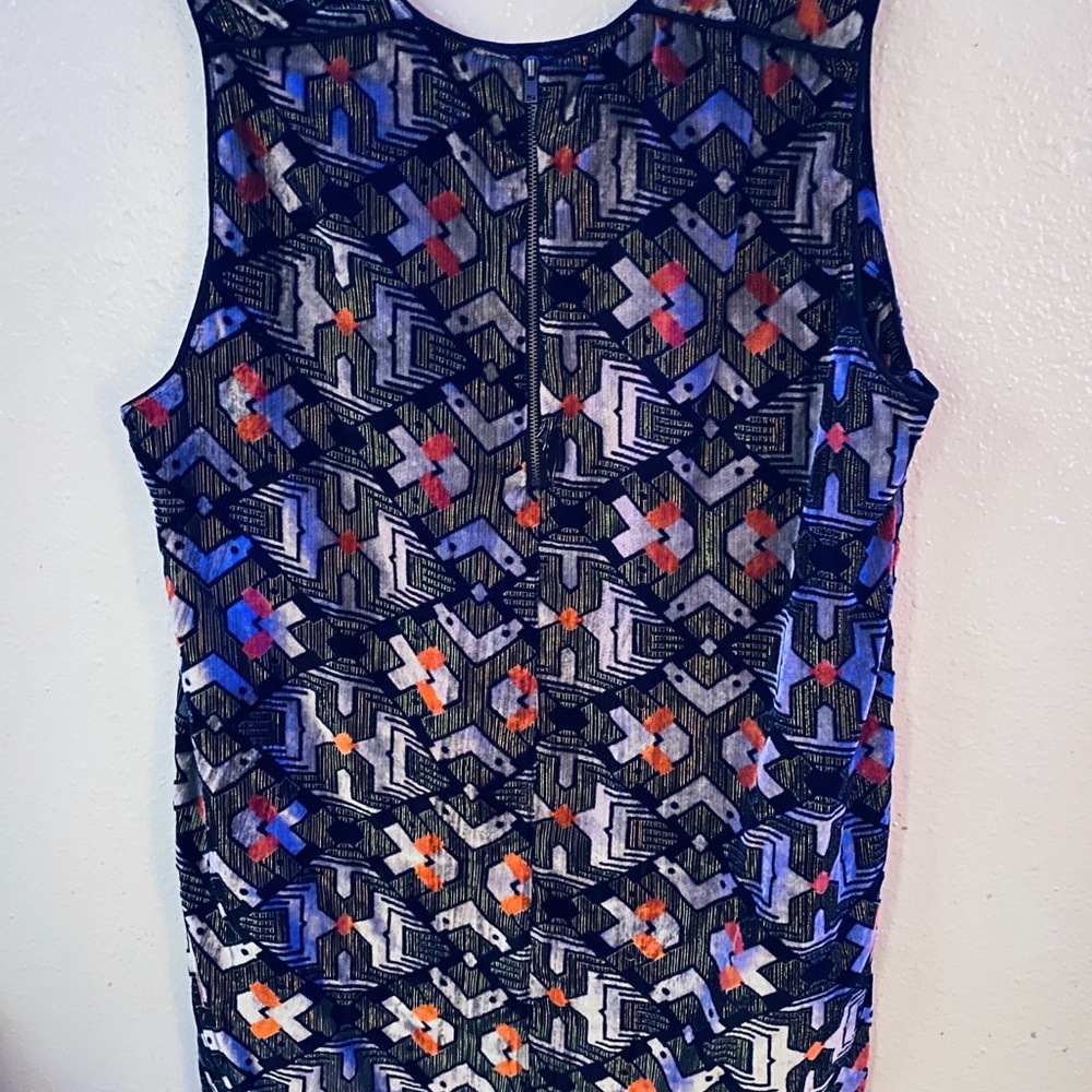 Anthro MEADOW RUE Metallic Burnout Velvet Top LG.
